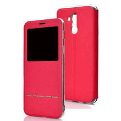 Smartfodral med Fönster & Svarsfunktion - Huawei Mate 20 Lite Röd