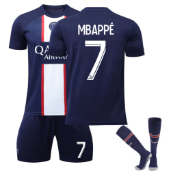 Mbappe Kids Football Kits Fotbollströja Träningsdräkt 22/23 Hem 24(130-140CM)