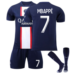 Paris 22/23 Fotbollssatser Barn Hemträning T-shirt Shorts Kostym MBAPPE 7 Kids 26(140-150CM)
