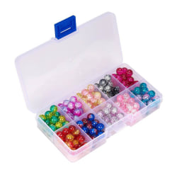 Gradient glaspärlor 10 färger runda sprakande handgjorda pärlor 4mm
