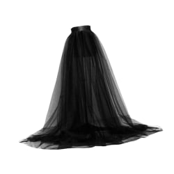 Kvinnor Tyll Tutu lång kjol Snöra fast färg för fest black