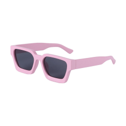 Solglasögon med tjocka ram för kvinnor män Retro fyrkantiga svarta solglasögon Pink