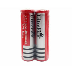 Två 18650 litiumbatterier 9800mah stor kapacitet 3,7v ficklampa Liten fläkt Uppladdningsbart batteri 18650 9800 (flat head) red