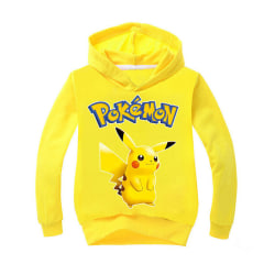 Tecknad Pikachu långärmad hoodie för barn Tröja Jumper Toppar yellow 130cm