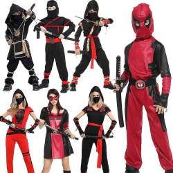 Invisible Ninja Assassin Japanese Warrior Black And Red Book Week Halloween kostym Style 5 S