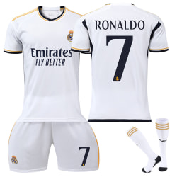 23-24 Ronaldo 7 Real Madrid tröja Ny säsong Senaste fotbollströjor för vuxna barn Kids 24(130-140cm)