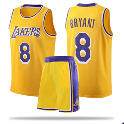 #8 Kobe Bryant Baskettröja Set Lakers Uniform för Barn Vuxna - Gul 28(150-155CM)
