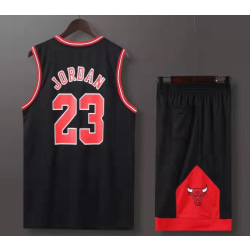 #23 Michael Jordan Baskettröja Set Bulls Uniform för barn Vuxna Black 24 (130-140CM)