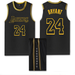 #24 Kobe Bryant Baskettröja Set Lakers Uniform för Barn Vuxna - Svart Y 24 (130-140CM)