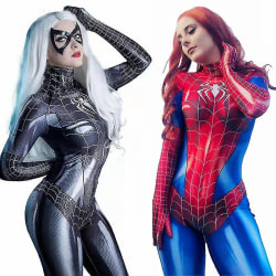 Spider Woman Jumpsuit Cosplay Costume Spiderman Tights Bodysuit Black S