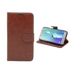 Fodral / Plånbok i Läder - Samsung Galaxy S6 Edge Plus Brun