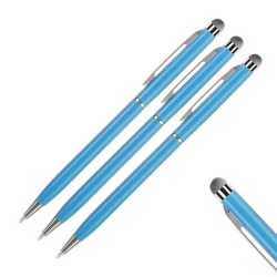3x Högkänslig 2 i 1 touchpenna / pekpenna mobil & surfplatta Ljusblå
