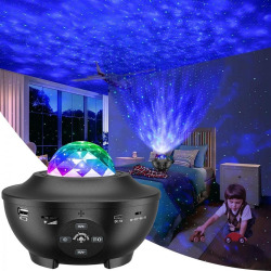 LED Galaxy Sky Projector - Stjärnprojektor med Bluetooth-högtala Svart