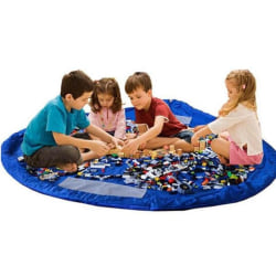 Playmat - Lekmatta och förvaringsväska för Leksaker / Lego - Blå Blå