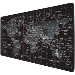 Tangentbord och musmatta - världskarta (svart) Svart