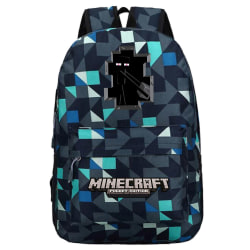 Minecraft ryggsäck studentryggsäck Blå rutnät ~ 7