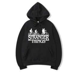Stranger Things Printed Hoodies  Belt Sweatshirts Dam Black 5XL