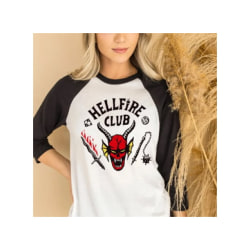 Unisex T-shirt Stranger Things Hellfire Club T-shirt långärmad S