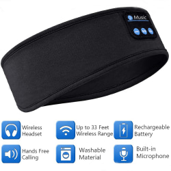 Trådlöst Bluetooth -huvudband Sovhörlurar Ögonmask Headset black
