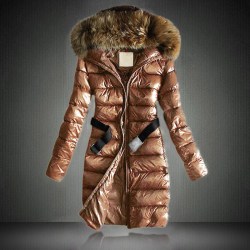 Kvinnor pufferjacka långärmad vinter varm brown XL