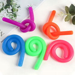 12:a Stretchy Noodle String Neon Children Fidget Toy Sensorisk leksak Mix Color 12pcs