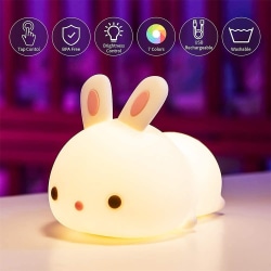 Barn Nattlampa Söt Bunny Night Light Present Silikon Bunny Lamp
