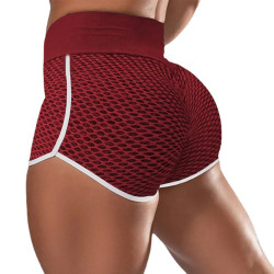 Kvinnors Activewear Gym Sport Fitness Shorts Fitness Hot Pants Red M