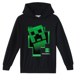 Kid Minecraft Creeper Hoodie Cartoon Print Casual Sweater Top green 140cm