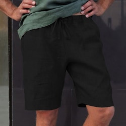 Herrshorts med elastisk midja Casual Shorts Combat Arbetsbyxor Black L