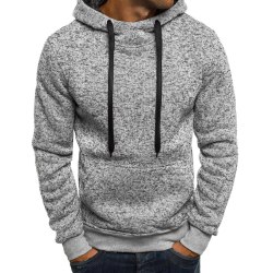 Långärmad tröja för män Relaxed Fit Sweatshirt Casual Hoodie light grey L