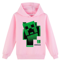 Minecraft Creeper Print Huvtröja Hoodie Jumper Topp för barn Pink 170cm