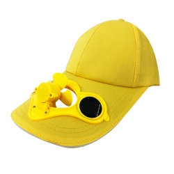 Fan Baseball Hat Solar Hat Hushållsfans Suumer Baseball Cap yellow