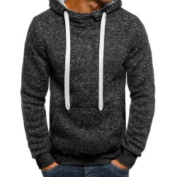 Långärmad tröja för män Relaxed Fit Sweatshirt Casual Hoodie dark grey L