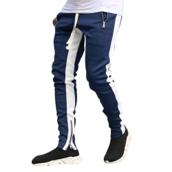 Hip Hop Slim Track Pants för män atletisk joggingbyxa med sidoband A 3XL