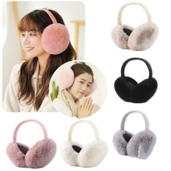 Women Earmuff Adjustable Plush Cute Winter Ear Warmer Headwear Beige