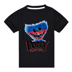 Poppy Playtime Huggy Wuggy Summer T-shirt Kids Short Sleeve Top black 150cm
