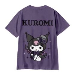 Kuromi T-shirt Bomull Mode Casual T-shirt med rund hals och kort ärm S