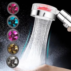 Bathroom 360 Rotation Shower Head Propeller Switch Water Saving silver