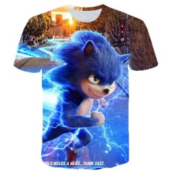 Boys Sonic The Hedgehog sommarskjorta Tecknad kortärmad A 110cm