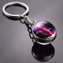 Galaxy Solar System Planet Nyckelring Space Glass Ball Nyckelring #10