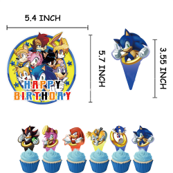 Sonic the Hedgehog Cake Toppers Birthday Banners Balloons Set