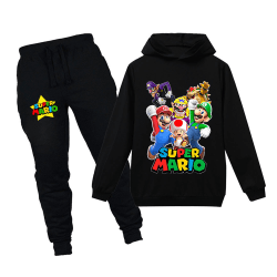 Barn Marios Hoodie Flickor Pojkar Fritid Sweatshirt & Byxor Set 140cm