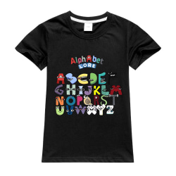 Alphabet lore Pojkar Flickor T-shirts Barn 3D- printed kortärmade black 140cm