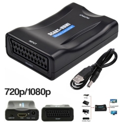 SCART to HDMI Adapter HD Video Audio Upscale Converter USB Cable