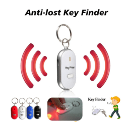 Mini Smart Key Finder Anti-lost Whistle Keychain Tracker Locator black