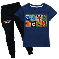 Rainbow Friends Costume Kids Novelty Game T-shirt+byxor Set navy blue 150cm