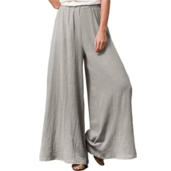 Womens Plus Size Loose Wide Leg Pants Casual Lounge Pants grey XL