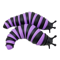 Sensoriska Slug Fidget Toys för barn Sensoriska Leksaker för autister Black purple