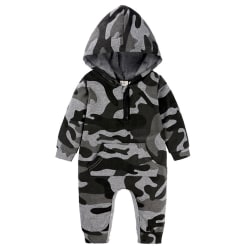 Baby Boys Girl One-piece Romper Hooded Jumpsuit Clothes Outfit Camouflage 90cm