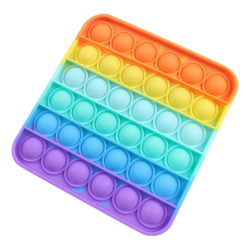Pop it Fidget Toy Push Bubble Sensorisk leksak Stressboll Barnspel Multicolor - Square